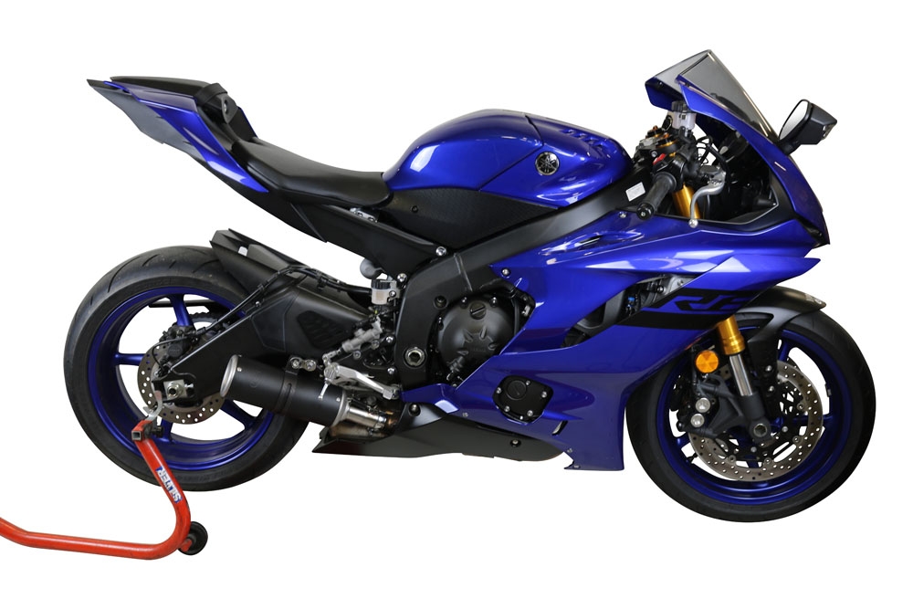 Esapament GPR compatibil cu Yamaha Yzf R6 2017 Evacuare slip-on omologata, inclusiv db killer detașabil și cot de legătură,M3 Black Titanium