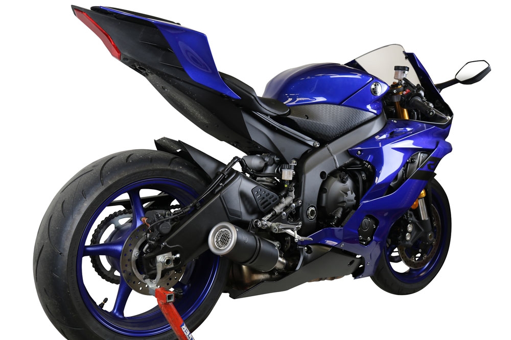 Esapament GPR compatibil cu Yamaha Yzf R6 2017 Evacuare slip-on omologata, inclusiv db killer detașabil și cot de legătură,M3 Black Titanium
