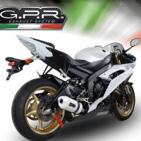 Exhaust compatible with Yamaha Yzf R6 2006-2020, Albus Ceramic, Homologated legal slip-on exhaust including removable db killer and link pipe