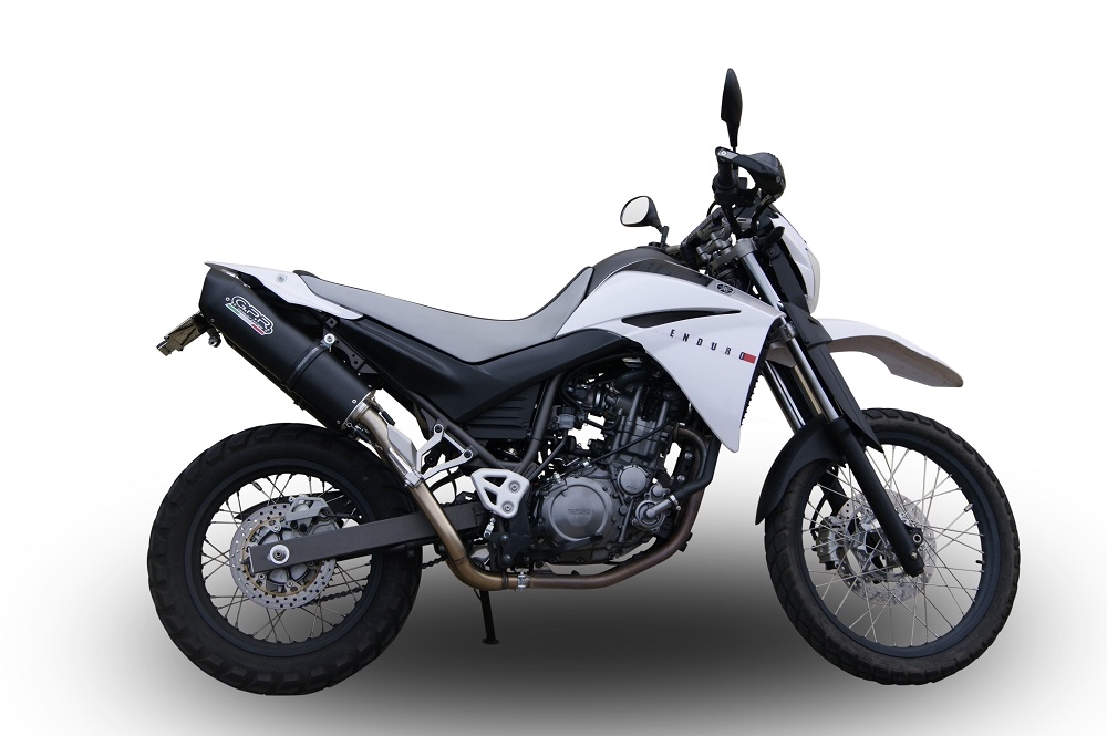 Exhaust compatible with Yamaha Xt 660 X-R 2004-2014, Furore Nero, Dual Homologated legal slip-on exhaust including removable db killers and link pipes