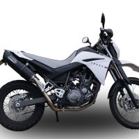 Exhaust compatible with Yamaha Xt 660 X-R 2004-2014, Furore Nero, Dual Homologated legal slip-on exhaust including removable db killers and link pipes
