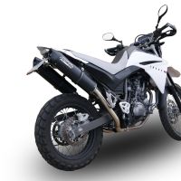 Exhaust compatible with Yamaha Xt 660 X-R 2004-2014, Furore Nero, Dual Homologated legal slip-on exhaust including removable db killers and link pipes