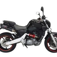 Exhaust compatible with Yamaha MT03 660 2006-2013, Furore Nero, Dual Homologated legal slip-on exhaust including removable db killers, link pipes and catalysts