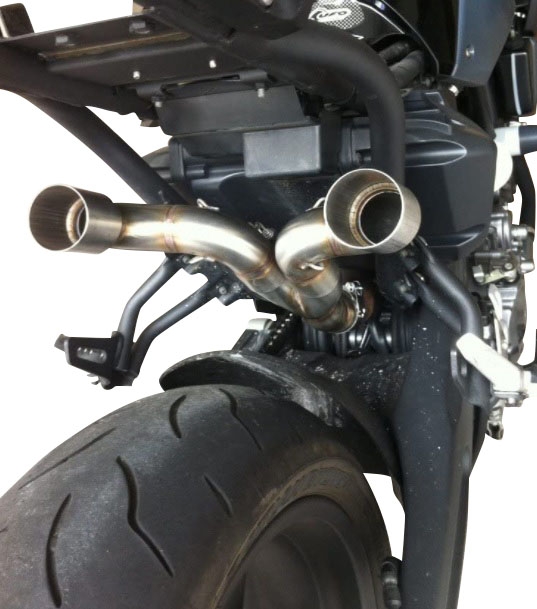 Exhaust compatible with Yamaha MT03 660 2006-2013, Albus Ceramic, Dual Homologated legal slip-on exhaust including removable db killers and link pipes