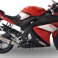 Exhaust compatible with Yamaha Yzf-R 125 2008-2013, Deeptone Inox, Homologated legal full system exhaust, including removable db killer
