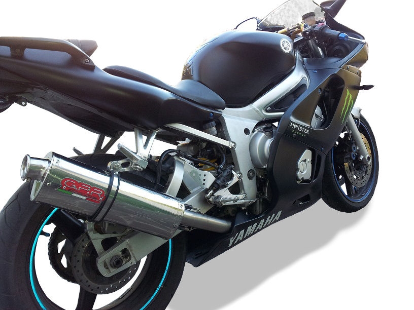 Esapament GPR compatibil cu Yamaha Yzf R6 1999 Evacuare slip-on omologata, inclusiv db killer detașabil și cot de legătură,Trioval