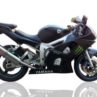 Esapament GPR compatibil cu Yamaha Yzf R6 1999 Evacuare slip-on omologata, inclusiv db killer detașabil și cot de legătură,Trioval