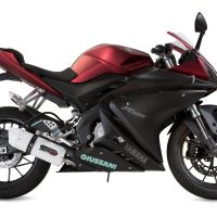 Exhaust compatible with Yamaha Yzf-R 125 2014-2016, Albus Ceramic, Homologated legal full system exhaust, including removable db killer