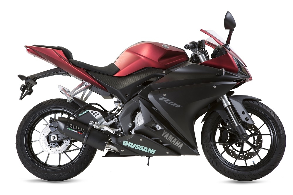 Exhaust compatible with Yamaha Yzf-R 125 2014-2016, Furore Nero, Homologated legal full system exhaust, including removable db killer and catalyst