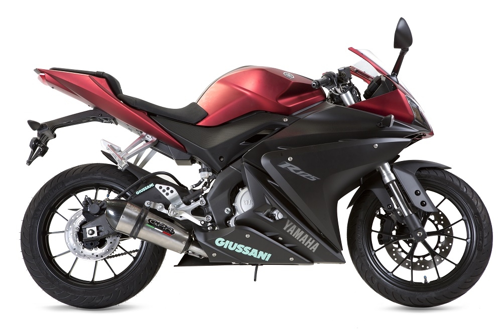 Esapament GPR compatibil cu Yamaha Yzf-R 125  2017 Sistem complet de evacuare legal omologat, inclusiv db killer și catalizator detașabil,New Grand Prix Evo Titanium