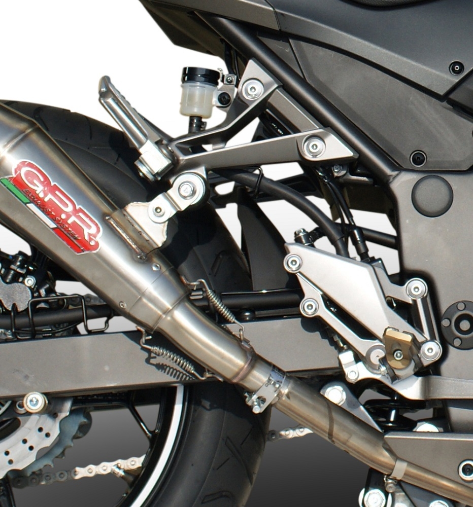 Esapament GPR compatibil cu Kawasaki Z 300 2014 Evacuare slip-on omologata, inclusiv db killer detașabil și cot de legătură,Powercone Evo