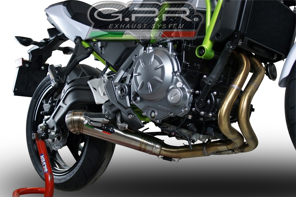 Esapament GPR compatibil cu Kawasaki Ninja 650 2017 Sistem complet de evacuare legal omologat, inclusiv db killer și catalizator detașabil,Powercone Evo