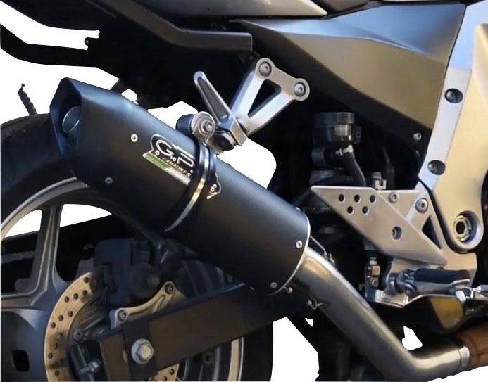 Exhaust compatible with Kawasaki Z 750 - R 2007-2014, Furore Nero, Homologated legal slip-on exhaust including removable db killer, link pipe and catalyst