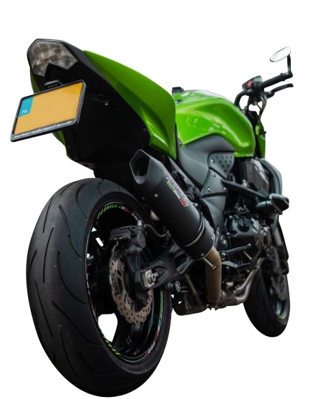 Exhaust compatible with Kawasaki Z 750 - R 2007-2014, Furore Nero, Homologated legal slip-on exhaust including removable db killer, link pipe and catalyst