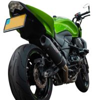 Exhaust compatible with Kawasaki Z 750 - R 2007-2014, Furore Nero, Homologated legal slip-on exhaust including removable db killer, link pipe and catalyst