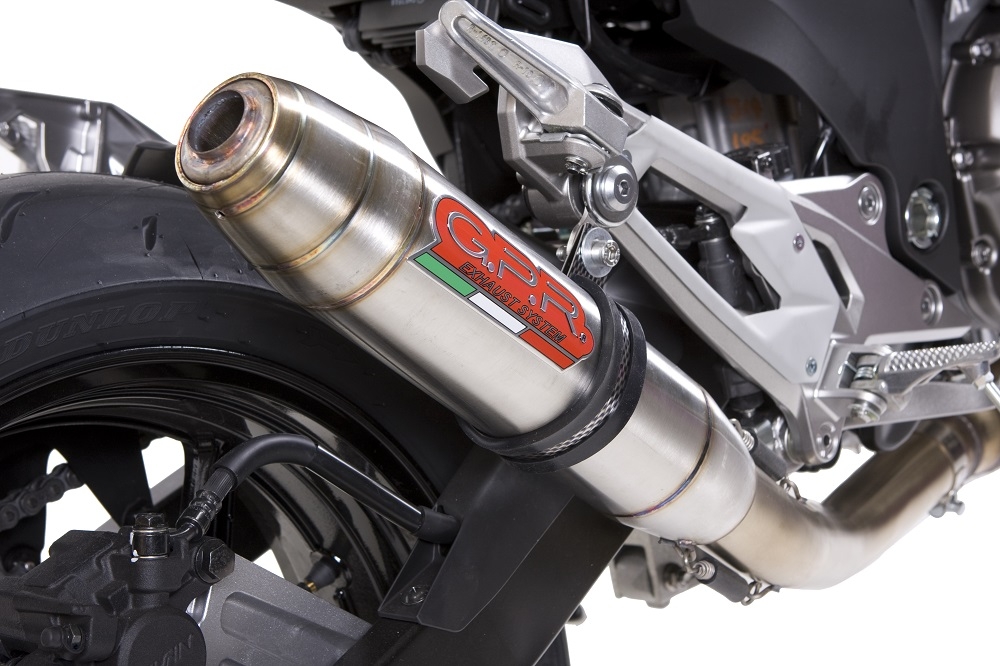 Esapament GPR compatibil cu Kawasaki Z 800 2009 Evacuare slip-on omologata, inclusiv db killer detașabil și cot de legătură,Deeptone Inox