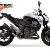 Esapament GPR compatibil cu Kawasaki Z 800 2009 Evacuare slip-on omologata, inclusiv db killer detașabil și cot de legătură,Furore Nero