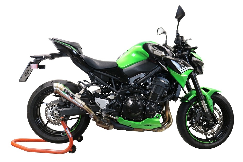 Esapament GPR compatibil cu Kawasaki Z 900 2021 Evacuare slip-on omologata, inclusiv db killer detașabil și cot de legătură,Powercone Evo