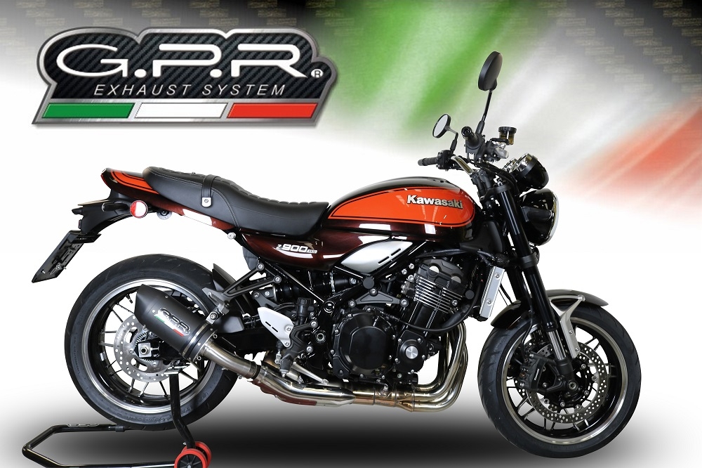 Esapament GPR compatibil cu Kawasaki Z 900 RS 2021 Evacuare slip-on omologata, inclusiv db killer detașabil și cot de legătură,Furore Evo4 Nero