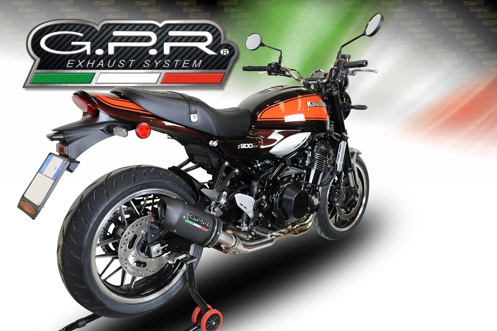 Esapament GPR compatibil cu Kawasaki Z 900 RS 2021 Evacuare slip-on omologata, inclusiv db killer detașabil și cot de legătură,Furore Evo4 Nero