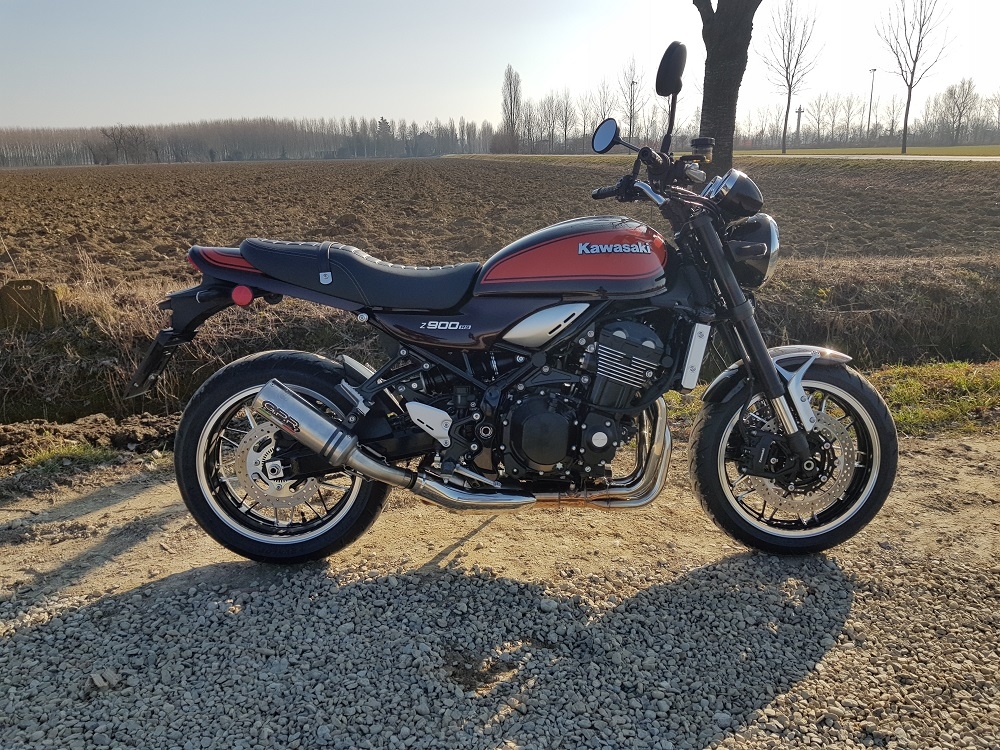 Esapament GPR compatibil cu Kawasaki Z 900 RS 2018 Evacuare slip-on omologata, inclusiv db killer detașabil și cot de legătură,M3 Inox 