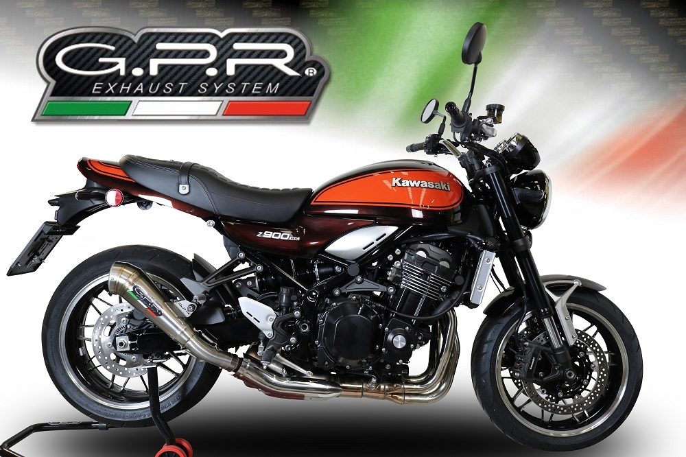 Esapament GPR compatibil cu Kawasaki Z 900 RS 2018 Evacuare slip-on omologata, inclusiv db killer detașabil și cot de legătură,Powercone Evo