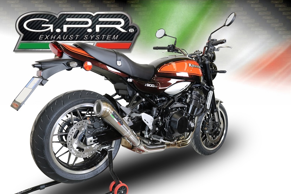 Esapament GPR compatibil cu Kawasaki Z 900 RS 2018 Evacuare slip-on omologata, inclusiv db killer detașabil și cot de legătură,Powercone Evo