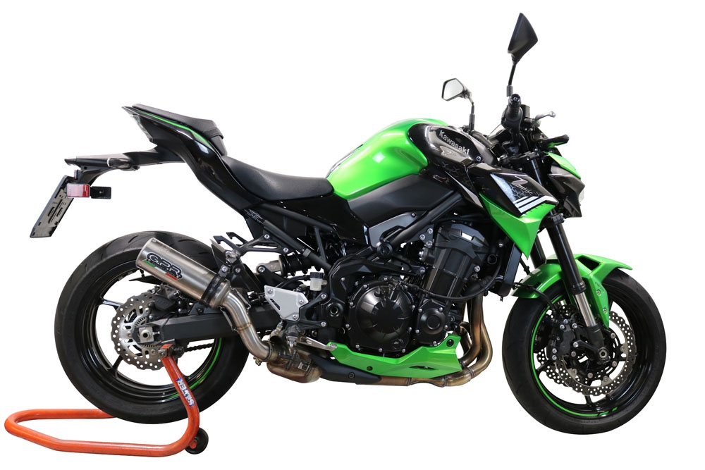 Esapament GPR compatibil cu Kawasaki Z 900 2021 Evacuare slip-on omologata, inclusiv db killer detașabil și cot de legătură,M3 Inox 