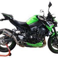Esapament GPR compatibil cu Kawasaki Z 900 2021 Evacuare slip-on omologata, inclusiv db killer detașabil și cot de legătură,M3 Inox 