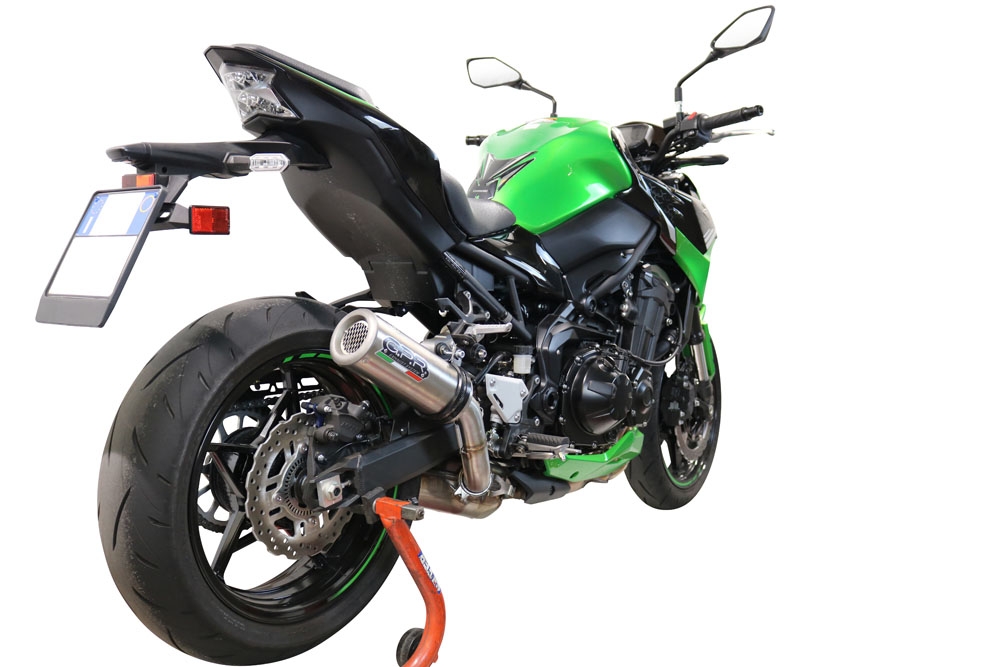 Esapament GPR compatibil cu Kawasaki Z 900 2021 Evacuare slip-on omologata, inclusiv db killer detașabil și cot de legătură,M3 Inox 