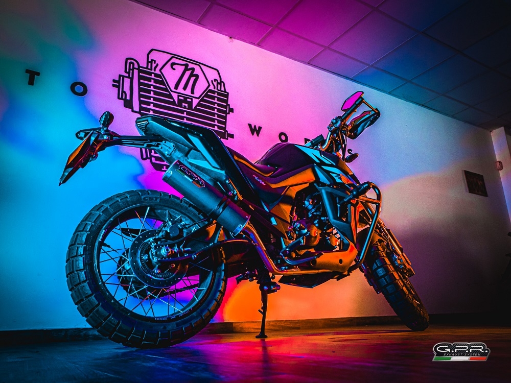 Exhaust compatible with Zontes Zt 125 G1 - U - U1 - Z2 2020-2024, M3 Black Titanium, Homologated legal full system exhaust, including removable db killer and catalyst