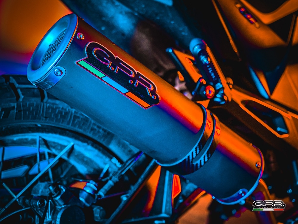 Exhaust compatible with Zontes Zt 125 G1 - U - U1 - Z2 2020-2024, M3 Black Titanium, Homologated legal full system exhaust, including removable db killer and catalyst