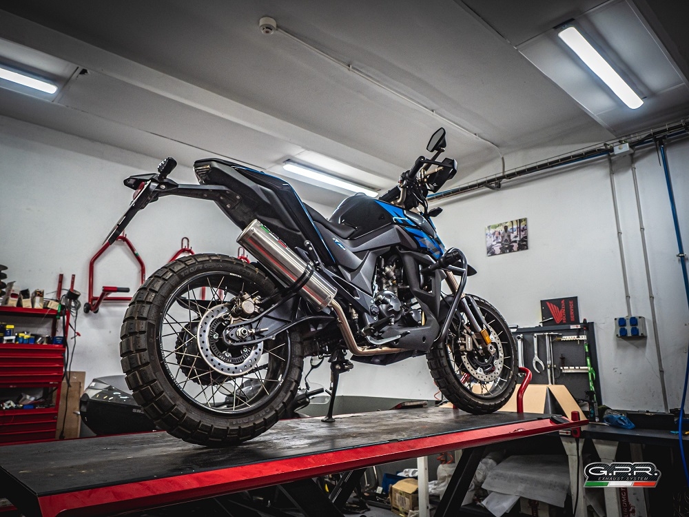 Exhaust compatible with Zontes Zt 125 G1 - U - U1 - Z2 2020-2024, M3 Inox , Homologated legal full system exhaust, including removable db killer and catalyst