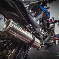 Exhaust compatible with Zontes Zt 125 G1 - U - U1 - Z2 2020-2024, M3 Inox , Homologated legal full system exhaust, including removable db killer and catalyst
