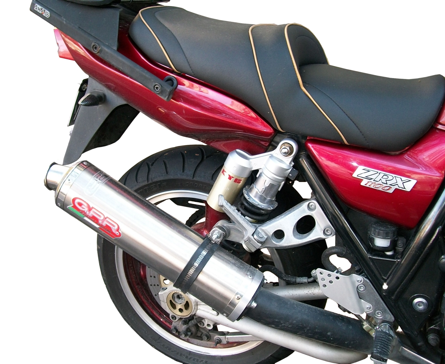Exhaust compatible with Kawasaki ZRX-1100 1998-2001, Inox Tondo, Homologated legal bolt-on silencer including removable db killer