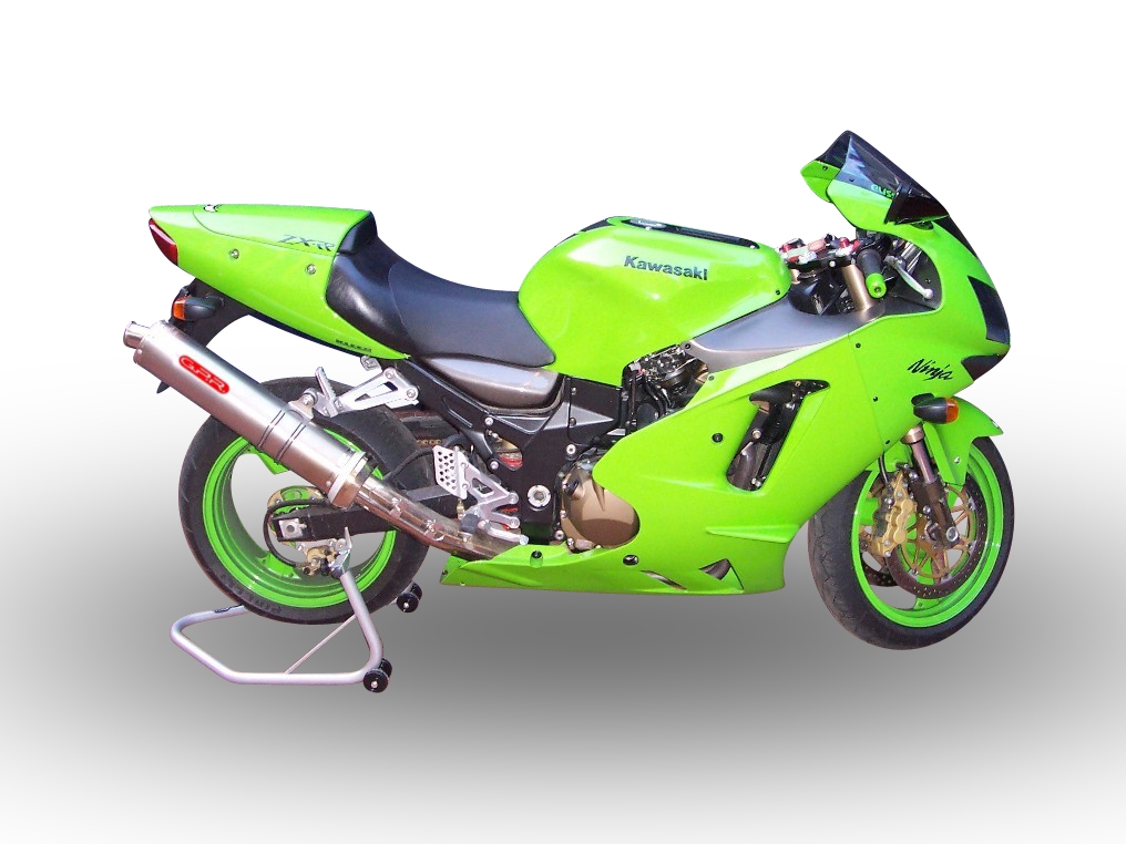 Esapament GPR compatibil cu Kawasaki ZX-12R 2000 Amortizor de zgomot cu bolt-on omologat, inclusiv db killer detașabil,Inox Tondo