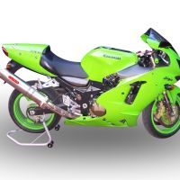 Esapament GPR compatibil cu Kawasaki ZX-12R 2000 Amortizor de zgomot cu bolt-on omologat, inclusiv db killer detașabil,Inox Tondo