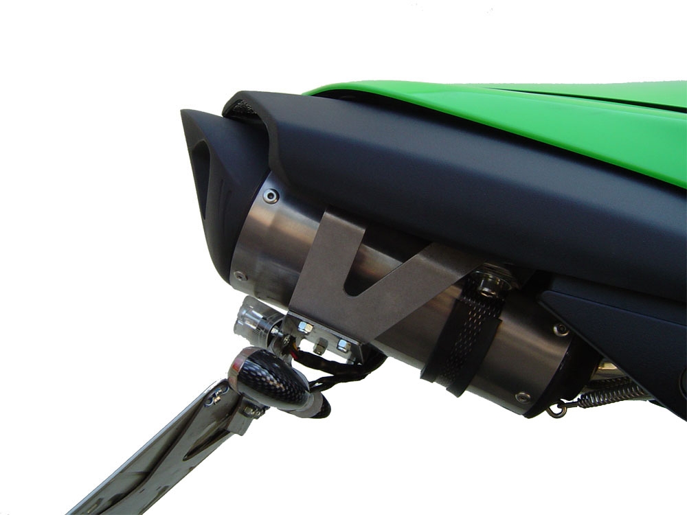 Exhaust compatible with Kawasaki Zx-6R 2007-2008, Tiburon Titanium, Homologated legal slip-on exhaust including removable db killer and link pipe
