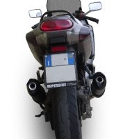 Esapament GPR compatibil cu Kawasaki Zzr 600 2002 Evacuare cu dublă omologare legală, inclusiv db killers și coturi de legătură detașabile,Furore Nero