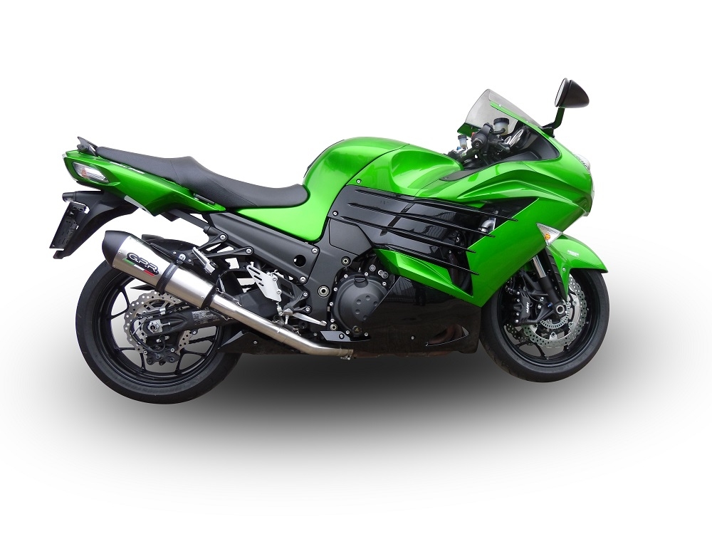 Esapament GPR compatibil cu Kawasaki Zzr 1400 2017 Evacuare dublă de curse, inclusiv țevi de legătură,New Grand Prix Evo Titanium