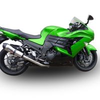 Esapament GPR compatibil cu Kawasaki Zzr 1400 2017 Evacuare dublă de curse, inclusiv țevi de legătură,New Grand Prix Evo Titanium