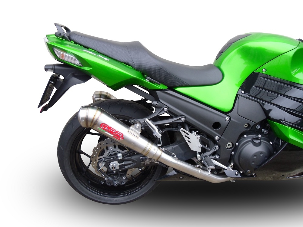 Esapament GPR compatibil cu Kawasaki Zzr 1400 2012 Evacuare cu dublă omologare legală, inclusiv db killers și coturi de legătură detașabile,Powercone Evo