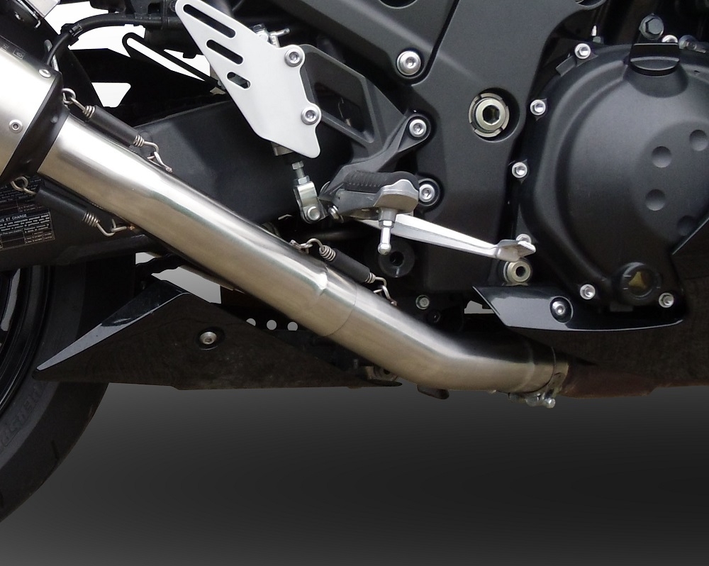 Esapament GPR compatibil cu Kawasaki Zzr 1400 2017 Evacuare cu dublă omologare legală, inclusiv db killers și coturi de legătură detașabile,Trioval