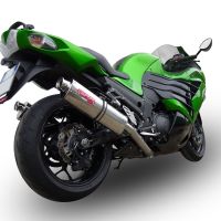 Esapament GPR compatibil cu Kawasaki Zzr 1400 2017 Evacuare cu dublă omologare legală, inclusiv db killers și coturi de legătură detașabile,Trioval