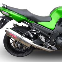 Esapament GPR compatibil cu Kawasaki Zzr 1400 2017 Evacuare cu dublă omologare legală, inclusiv db killers și coturi de legătură detașabile,Trioval