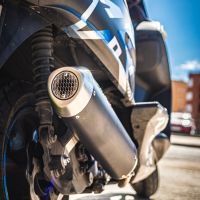 Esapament GPR compatibil cu Honda Sh 350 I.E. 2021 Evacuare slip-on omologata, inclusiv db killer detașabil, cot de legătură și catalizator,Evo4 Road