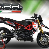 Exhaust compatible with Aprilia Dorsoduro 900 2017-2020, Furore Nero, Dual racing slip-on exhaust including link pipes