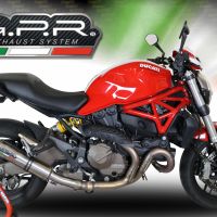 Esapament GPR compatibil cu Ducati Monster 1200 S -R  2017 Evacuare slip-on omologata, inclusiv db killer detașabil, cot de legătură și catalizator,M3 Titanium Natural