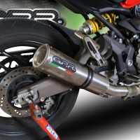 Esapament GPR compatibil cu Ducati Monster 1200 S -R  2017 Evacuare slip-on omologata, inclusiv db killer detașabil, cot de legătură și catalizator,M3 Titanium Natural
