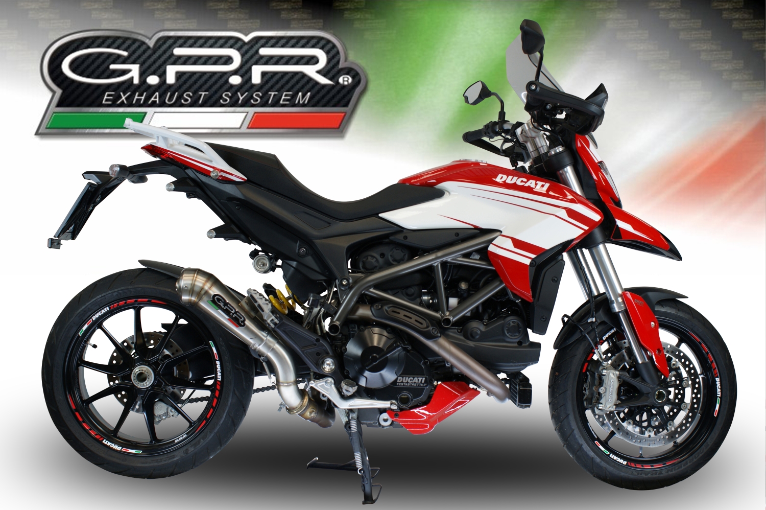 Esapament GPR compatibil cu Ducati Hyperstrada -Hypermotard 939 EURO 4  2016 Evacuare slip-on omologata, inclusiv db killer detașabil, cot de legătură și catalizator,Powercone Evo
